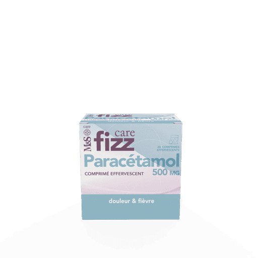 Boîte de FizzCare paracetamol 500mg M&S Care