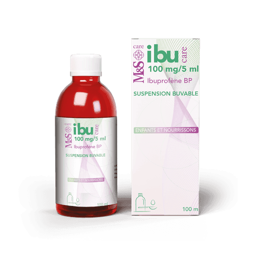 Boîte de IbuCare 100mg/5ml M&S Care