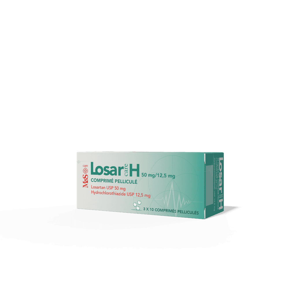 Boîte de LosarCareH 50mg/12,5 mg M&S Care