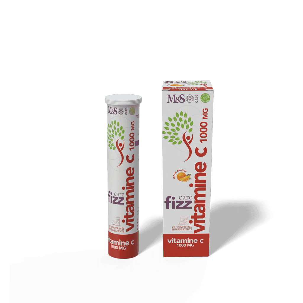 Boîte de FizzCare vitamine C 1000mg M&S Care